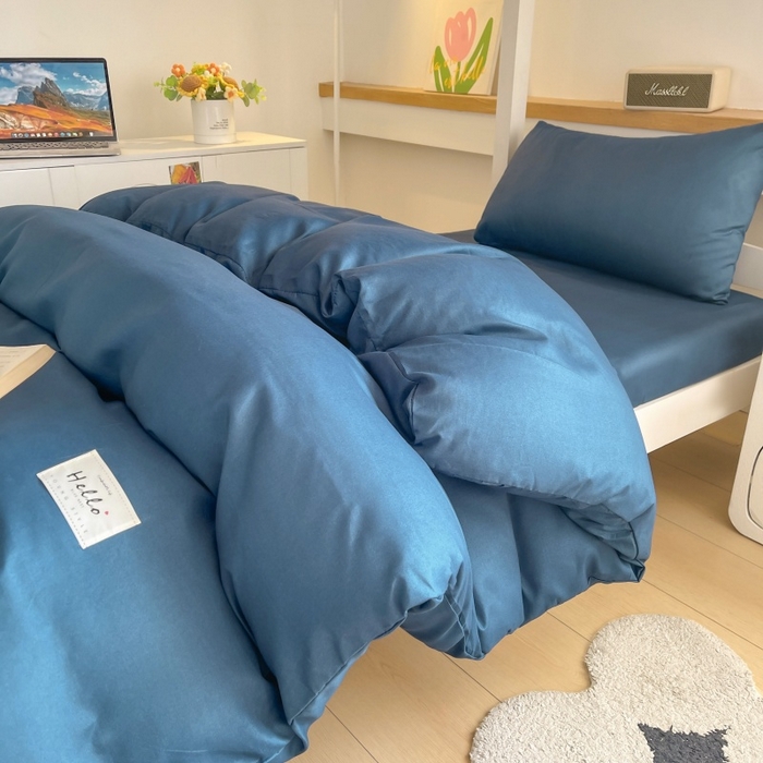 91家纺网 家纺一手货源 找家纺 友承家纺 2026最新款床上用品被套单件冬季纯水洗棉被罩学生宿舍单人150x200x230cm双人磨毛被单 宝兰