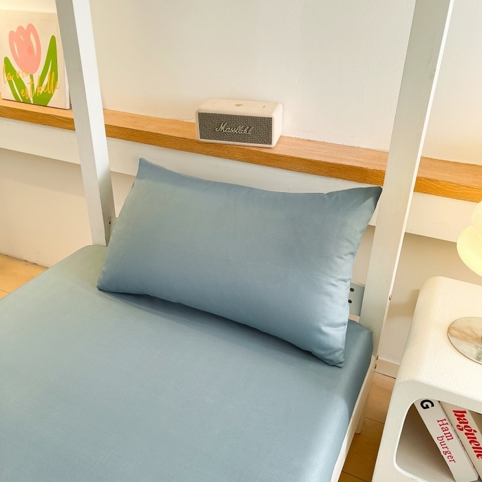 91家纺网 家纺一手货源 找家纺 友承家纺 2026最新款床上用品被套单件冬季纯水洗棉被罩学生宿舍单人150x200x230cm双人磨毛被单 浅兰灰