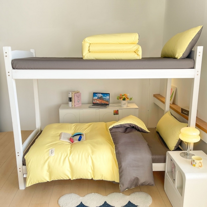 91家纺网 家纺一手货源 找家纺 友承家纺 2026最新款床上用品被套单件冬季纯水洗棉被罩学生宿舍单人150x200x230cm双人磨毛被单 奶油黄