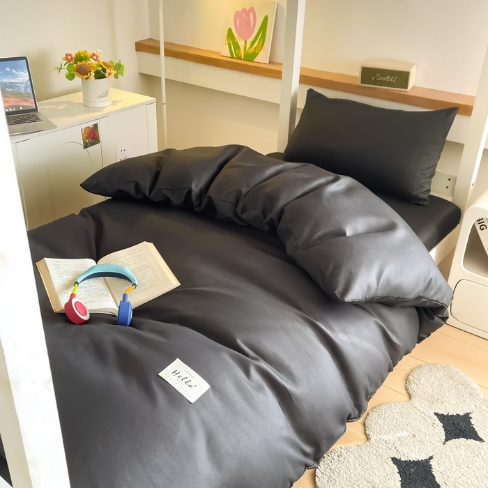 91家纺网 家纺一手货源 找家纺 友承家纺 2026最新款床上用品被套单件冬季纯水洗棉被罩学生宿舍单人150x200x230cm双人磨毛被单 深灰