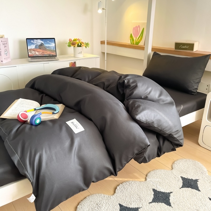 91家纺网 家纺一手货源 找家纺 友承家纺 2026最新款床上用品被套单件冬季纯水洗棉被罩学生宿舍单人150x200x230cm双人磨毛被单 深灰