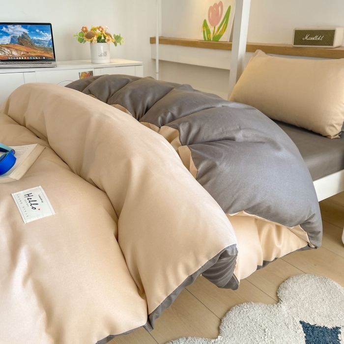 91家纺网 家纺一手货源 找家纺 友承家纺 2026最新款床上用品被套单件冬季纯水洗棉被罩学生宿舍单人150x200x230cm双人磨毛被单 浅玉