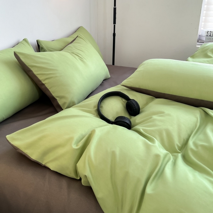 91家纺网 家纺一手货源 找家纺 友承家纺 2026新款床上用品被套单件冬季纯水洗棉被罩学生宿舍单人150x200x230cm双人磨毛被单 抹茶绿