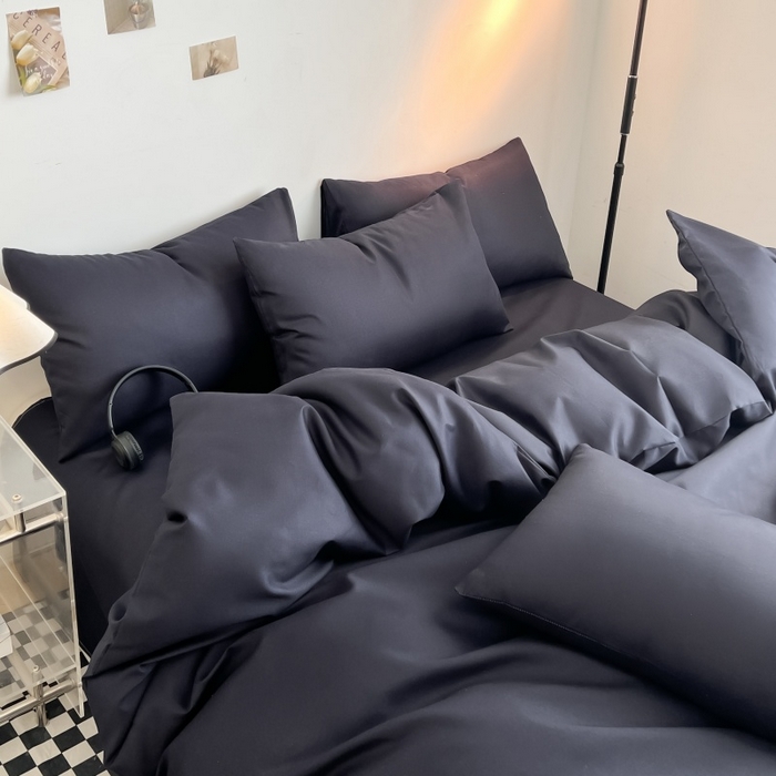 91家纺网 家纺一手货源 找家纺 友承家纺 2026新款床上用品被套单件冬季纯水洗棉被罩学生宿舍单人150x200x230cm双人磨毛被单 藏青