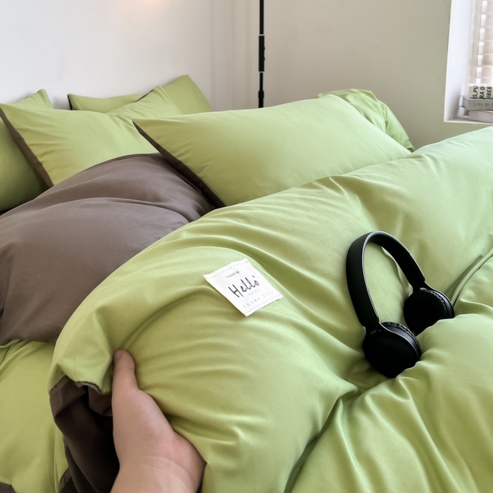 91家纺网 家纺一手货源 找家纺 友承家纺 2026新款床上用品被套单件冬季纯水洗棉被罩学生宿舍单人150x200x230cm双人磨毛被单 抹茶绿