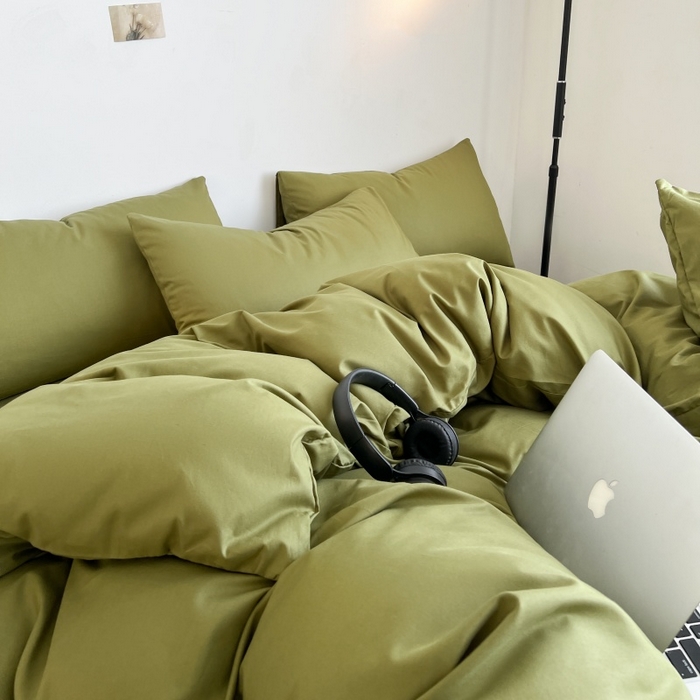 91家纺网 家纺一手货源 找家纺 友承家纺 2026新款床上用品被套单件冬季纯水洗棉被罩学生宿舍单人150x200x230cm双人磨毛被单 军绿