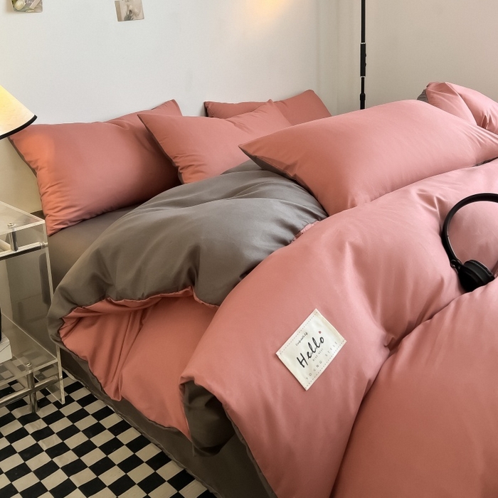 友承家纺 2026新款床上用品被套单件冬季纯水洗棉被罩学生宿舍单人150x200x230cm双人磨毛被单 豆沙