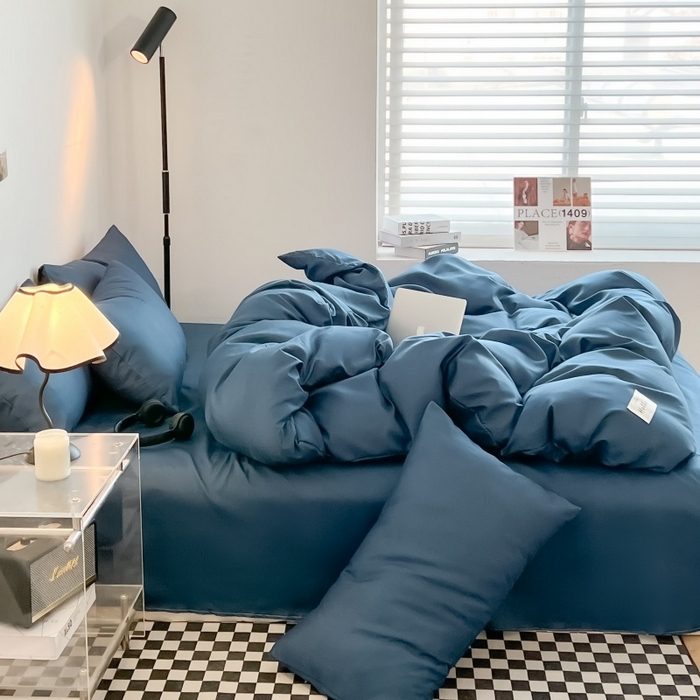 91家纺网 家纺一手货源 找家纺 友承家纺 2026新款床上用品被套单件冬季纯水洗棉被罩学生宿舍单人150x200x230cm双人磨毛被单 宝兰
