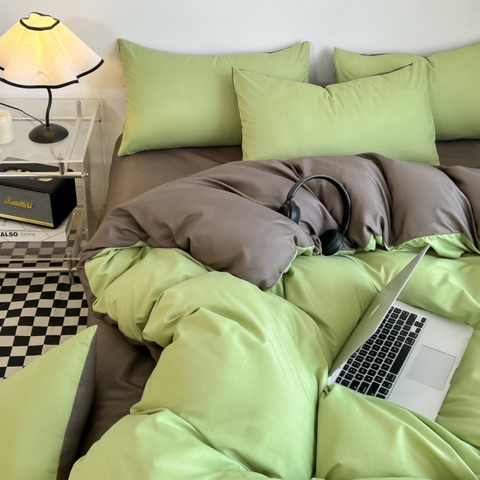 91家纺网 家纺一手货源 找家纺 友承家纺 2026新款床上用品被套单件冬季纯水洗棉被罩学生宿舍单人150x200x230cm双人磨毛被单 抹茶绿