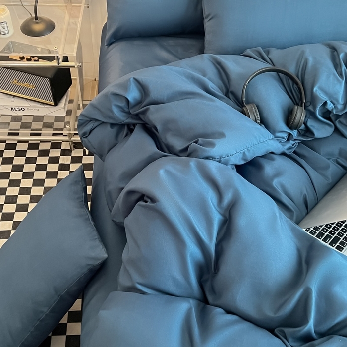 91家纺网 家纺一手货源 找家纺 友承家纺 2026新款床上用品被套单件冬季纯水洗棉被罩学生宿舍单人150x200x230cm双人磨毛被单 宝兰