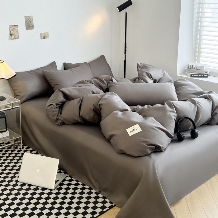 91家纺网 家纺一手货源 找家纺 友承家纺 2026新款床上用品被套单件冬季纯水洗棉被罩学生宿舍单人150x200x230cm双人磨毛被单 浅灰