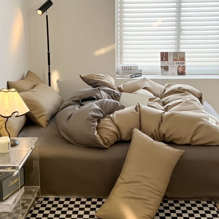 91家纺网 家纺一手货源 找家纺 友承家纺 2026新款床上用品被套单件冬季纯水洗棉被罩学生宿舍单人150x200x230cm双人磨毛被单 浅玉