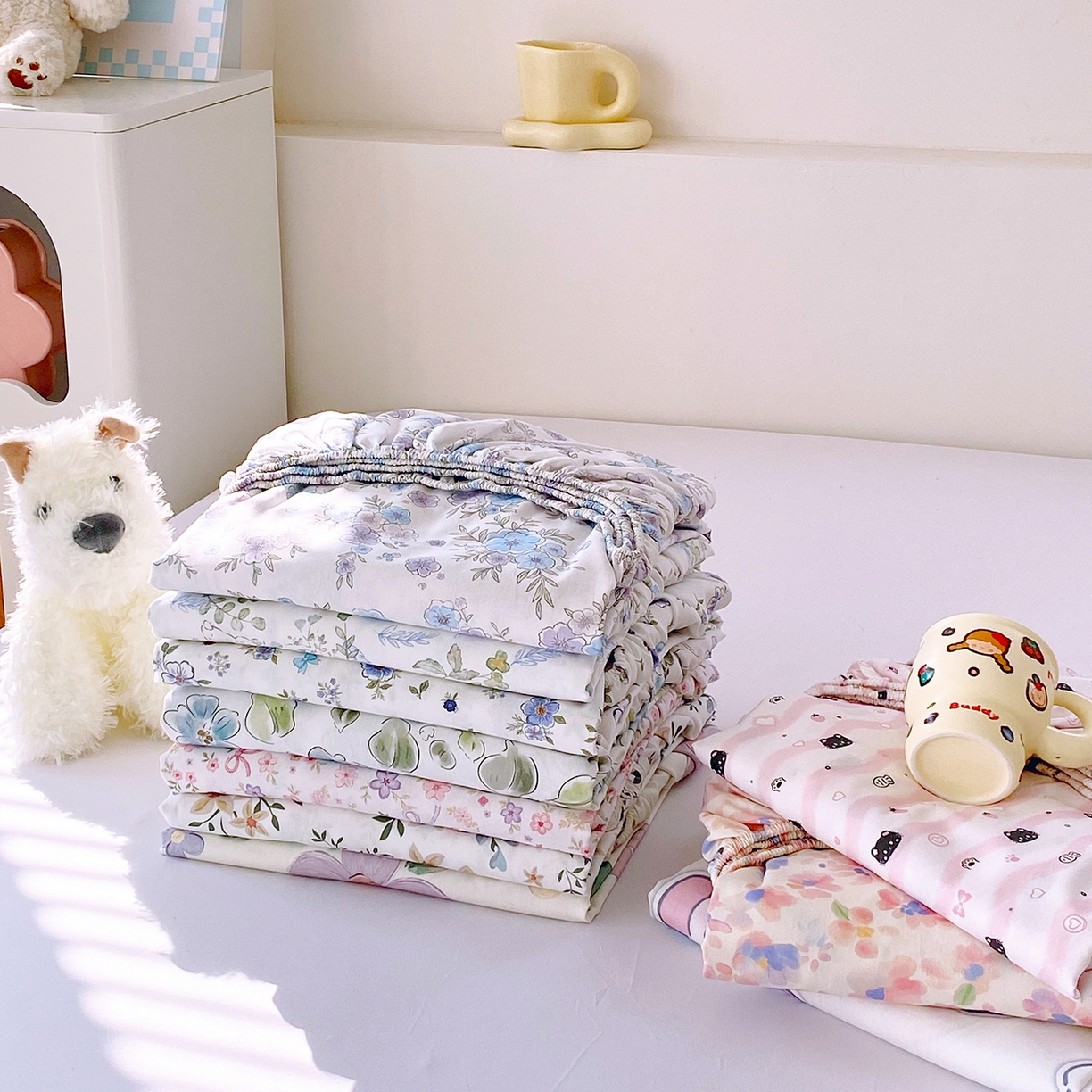 91家纺网 家纺一手货源 找家纺 （总）小懒猪 2026新款全棉印花床笠