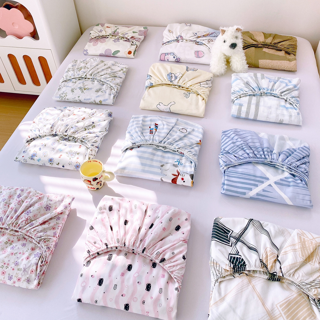 91家纺网 家纺一手货源 找家纺 （总）小懒猪 2026新款全棉印花床笠