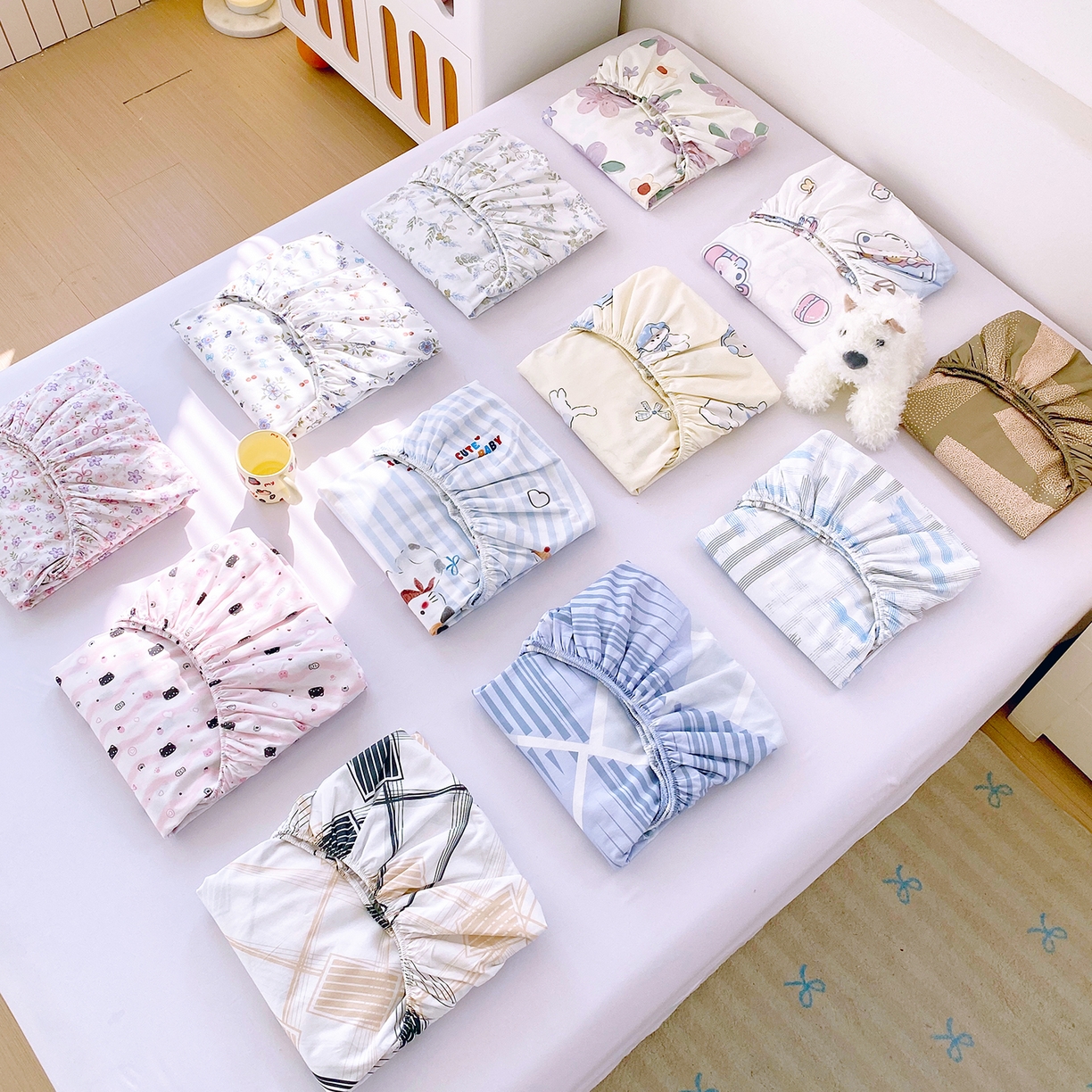 91家纺网 家纺一手货源 找家纺 （总）小懒猪 2026新款全棉印花床笠