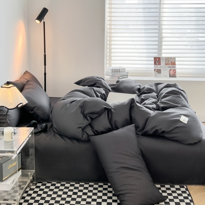 91家纺网 家纺一手货源 找家纺 （总）友承家纺 2026新款四件套磨毛床单被套被罩简约纯色学生宿舍水洗棉3三件套床上用品4被套单件四季单独被罩