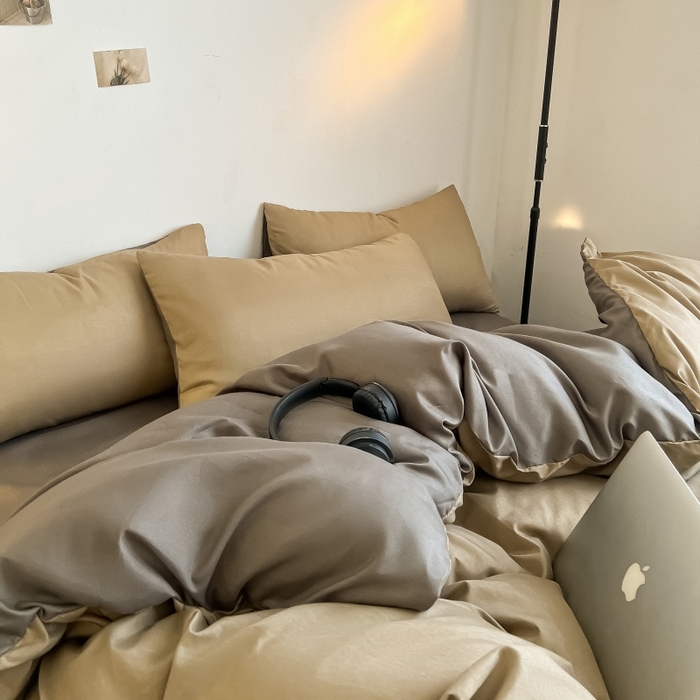 91家纺网 家纺一手货源 找家纺 友承家纺 2026新款四件套磨毛床单被套被罩简约纯色学生宿舍水洗棉3三件套床上用品4被套单件四季单独被罩 浅玉