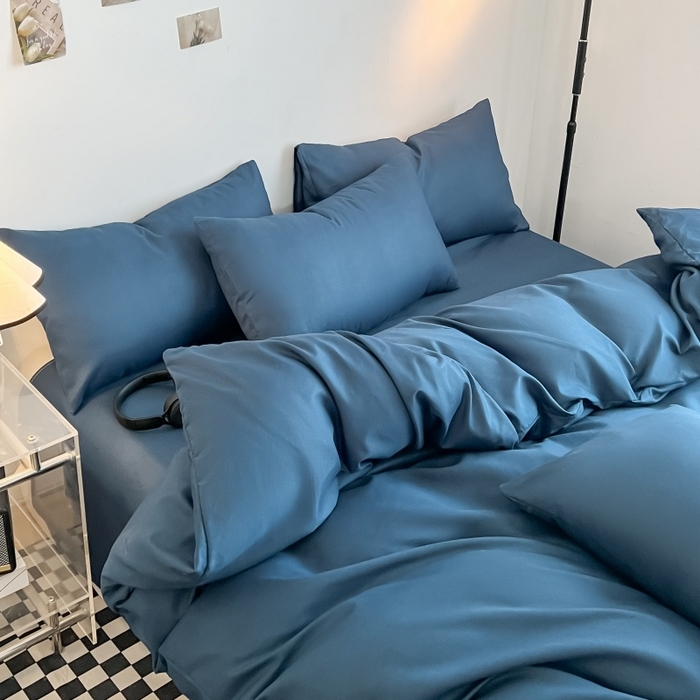 91家纺网 家纺一手货源 找家纺 友承家纺 2026新款四件套磨毛床单被套被罩简约纯色学生宿舍水洗棉3三件套床上用品4被套单件四季单独被罩 宝兰