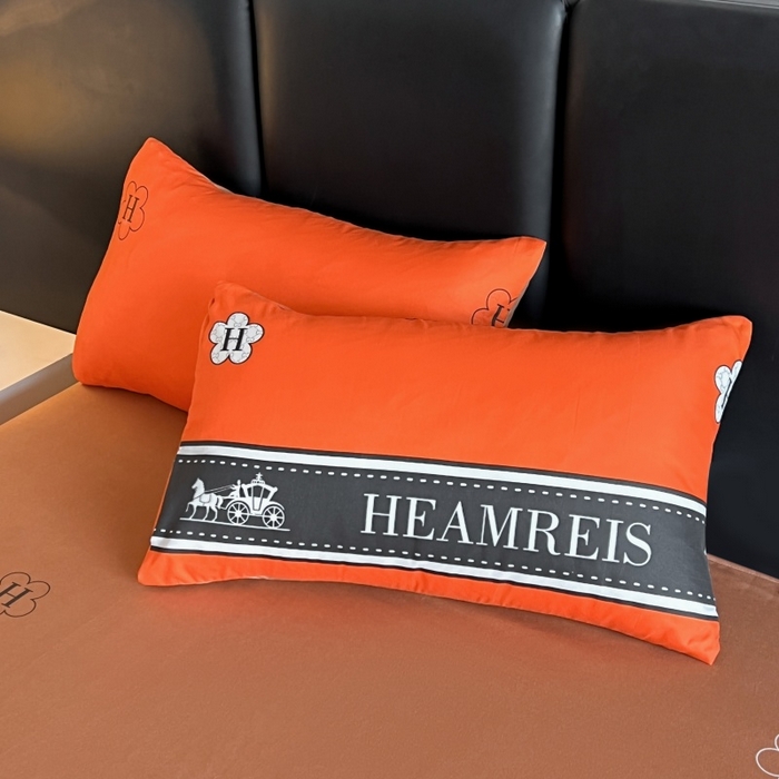 91家纺网 家纺一手货源 找家纺 友承家纺 2026新款床上用品加厚磨毛四件套春夏床单磨毛被套高级奢华宿舍三件套欧洲站 爱玛橙