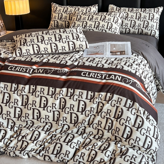 91家纺网 家纺一手货源 找家纺 友承家纺 2026新款床上用品加厚磨毛四件套春夏床单磨毛被套高级奢华宿舍三件套欧洲站 黑白迪