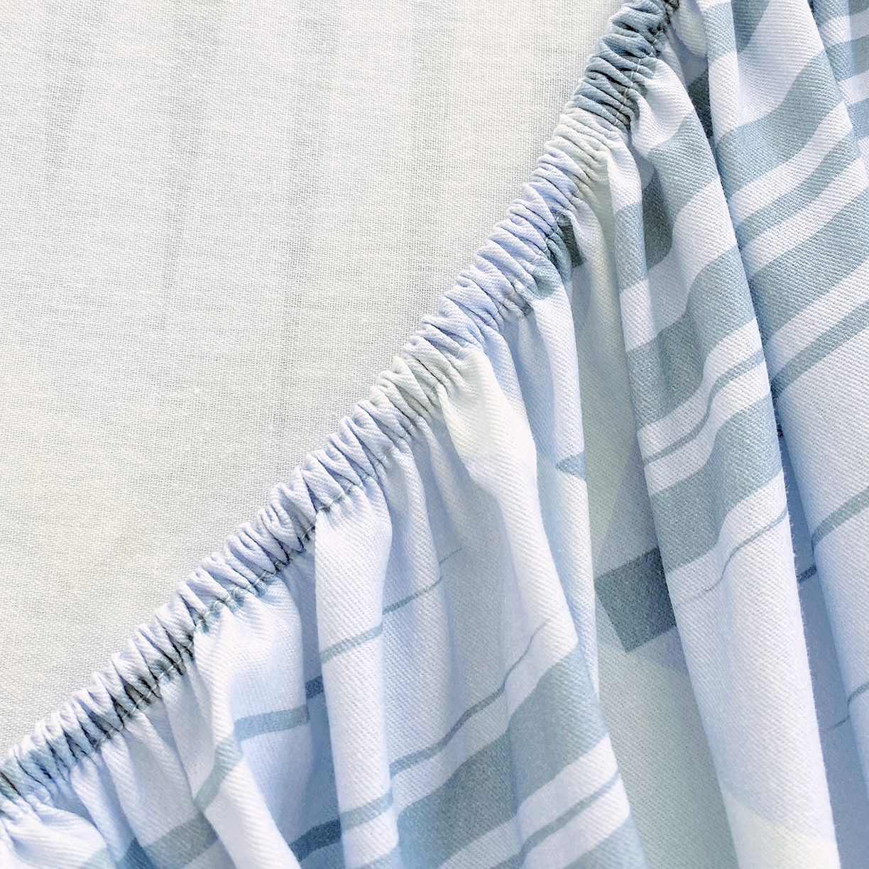 91家纺网 家纺一手货源 找家纺 小懒猪 2026新款全棉印花床笠 蓝灰格序