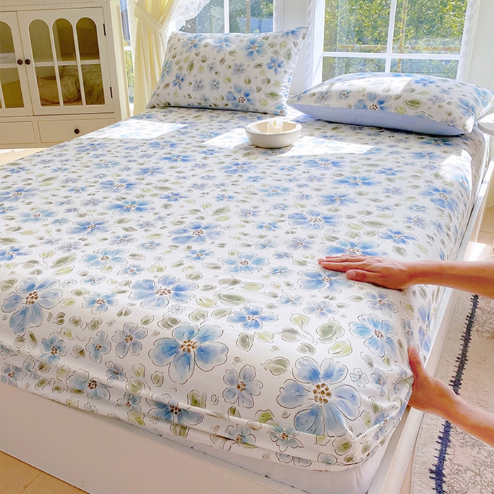 小懒猪 2026新款全棉印花床笠 柳色衫林