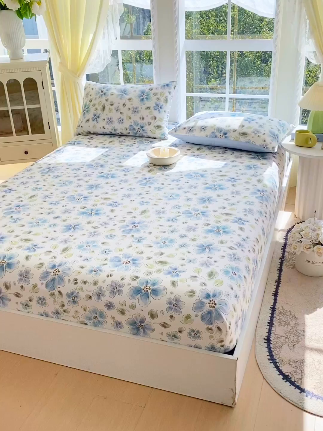 91家纺网 家纺一手货源 找家纺 小懒猪 2026新款全棉印花床笠 柳色衫林