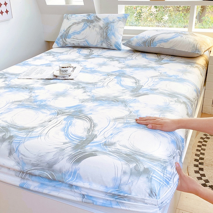 小懒猪 2026新款全棉印花床笠 墨旋