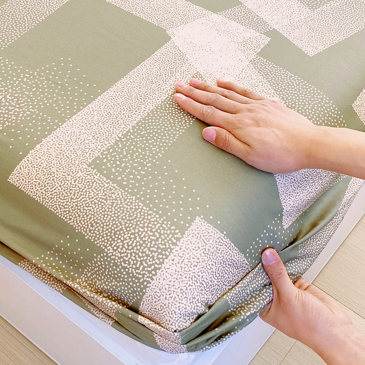 91家纺网 家纺一手货源 找家纺 小懒猪 2026新款全棉印花床笠 素律