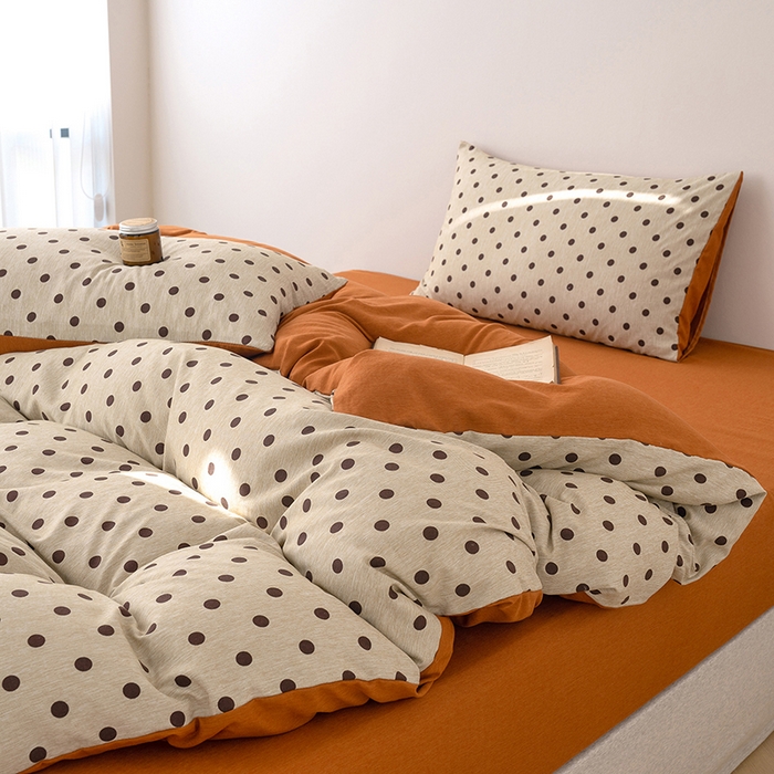 91家纺网 家纺一手货源 找家纺 竹合家纺 2025秋冬新款加厚磨毛色织暖绒系列针织四件套高克重圣诞波点