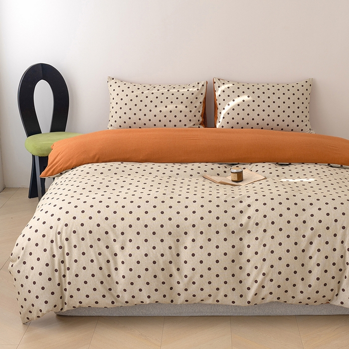 91家纺网 家纺一手货源 找家纺 竹合家纺 2025秋冬新款加厚磨毛色织暖绒系列针织四件套高克重圣诞波点