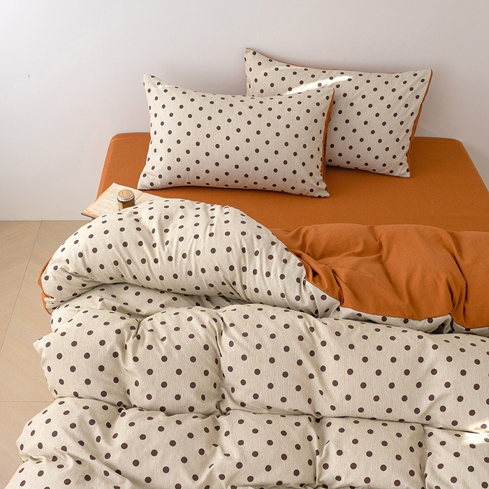 91家纺网 家纺一手货源 找家纺 竹合家纺 2025秋冬新款加厚磨毛色织暖绒系列针织四件套高克重圣诞波点