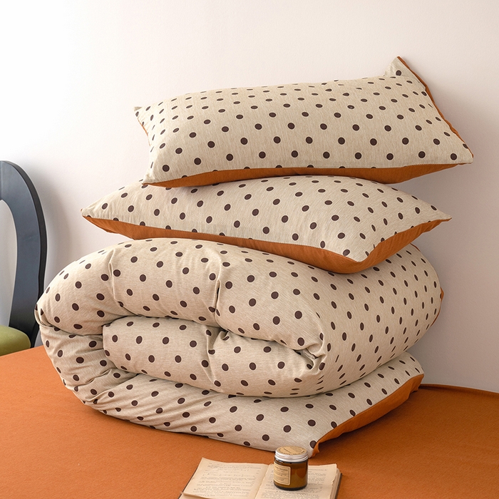 91家纺网 家纺一手货源 找家纺 竹合家纺 2025秋冬新款加厚磨毛色织暖绒系列针织四件套高克重圣诞波点