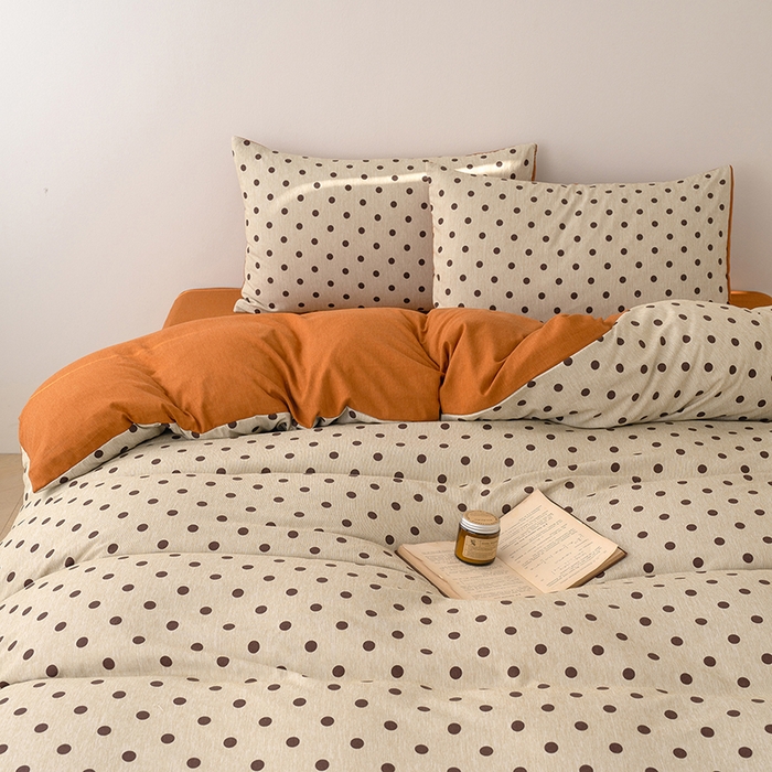 91家纺网 家纺一手货源 找家纺 竹合家纺 2025秋冬新款加厚磨毛色织暖绒系列针织四件套高克重圣诞波点