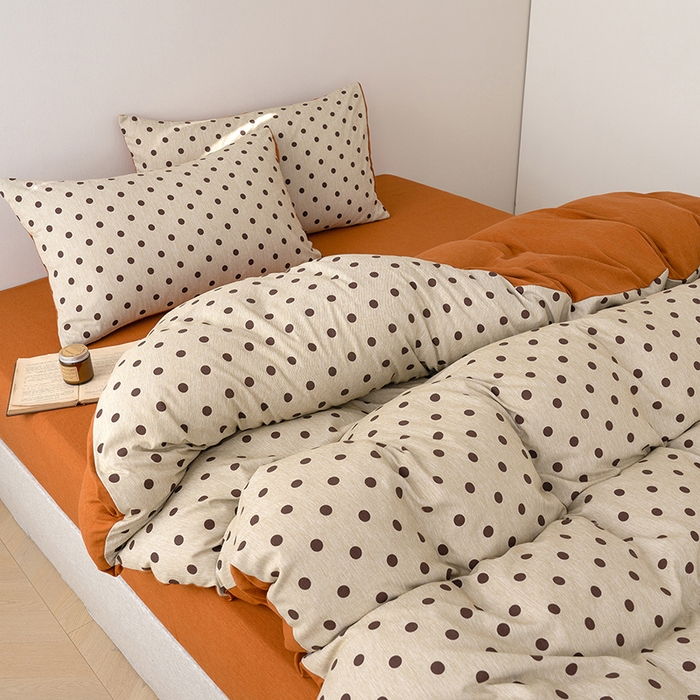 91家纺网 家纺一手货源 找家纺 竹合家纺 2025秋冬新款加厚磨毛色织暖绒系列针织四件套高克重圣诞波点