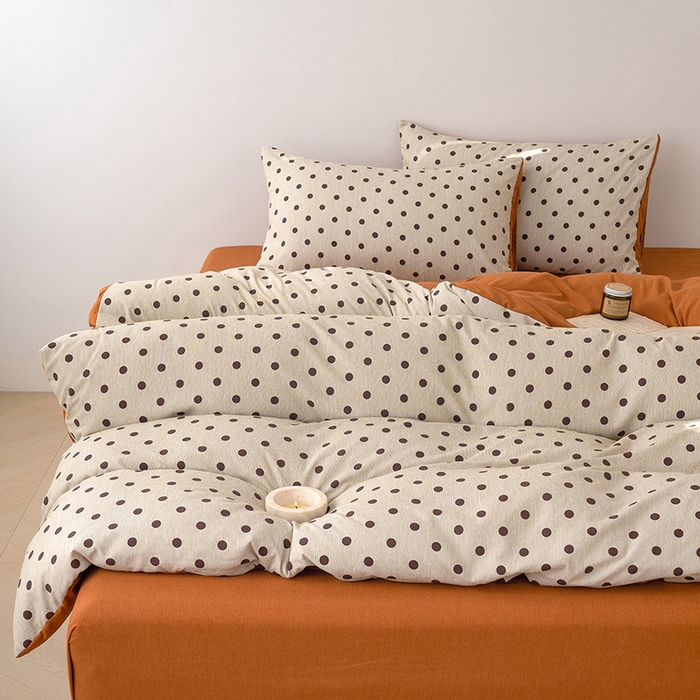 91家纺网 家纺一手货源 找家纺 竹合家纺 2025秋冬新款加厚磨毛色织暖绒系列针织四件套高克重圣诞波点