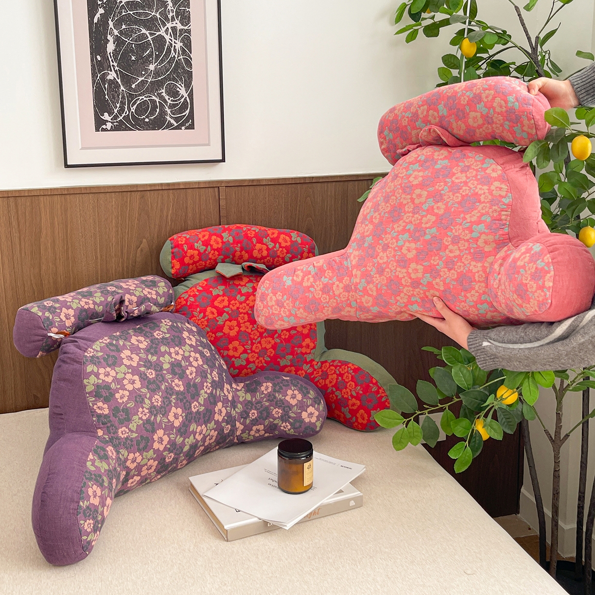 91家纺网 家纺一手货源 找家纺 亦帆枕芯 2025新款全棉多层纱靠背 组合图仅做展示不可下单