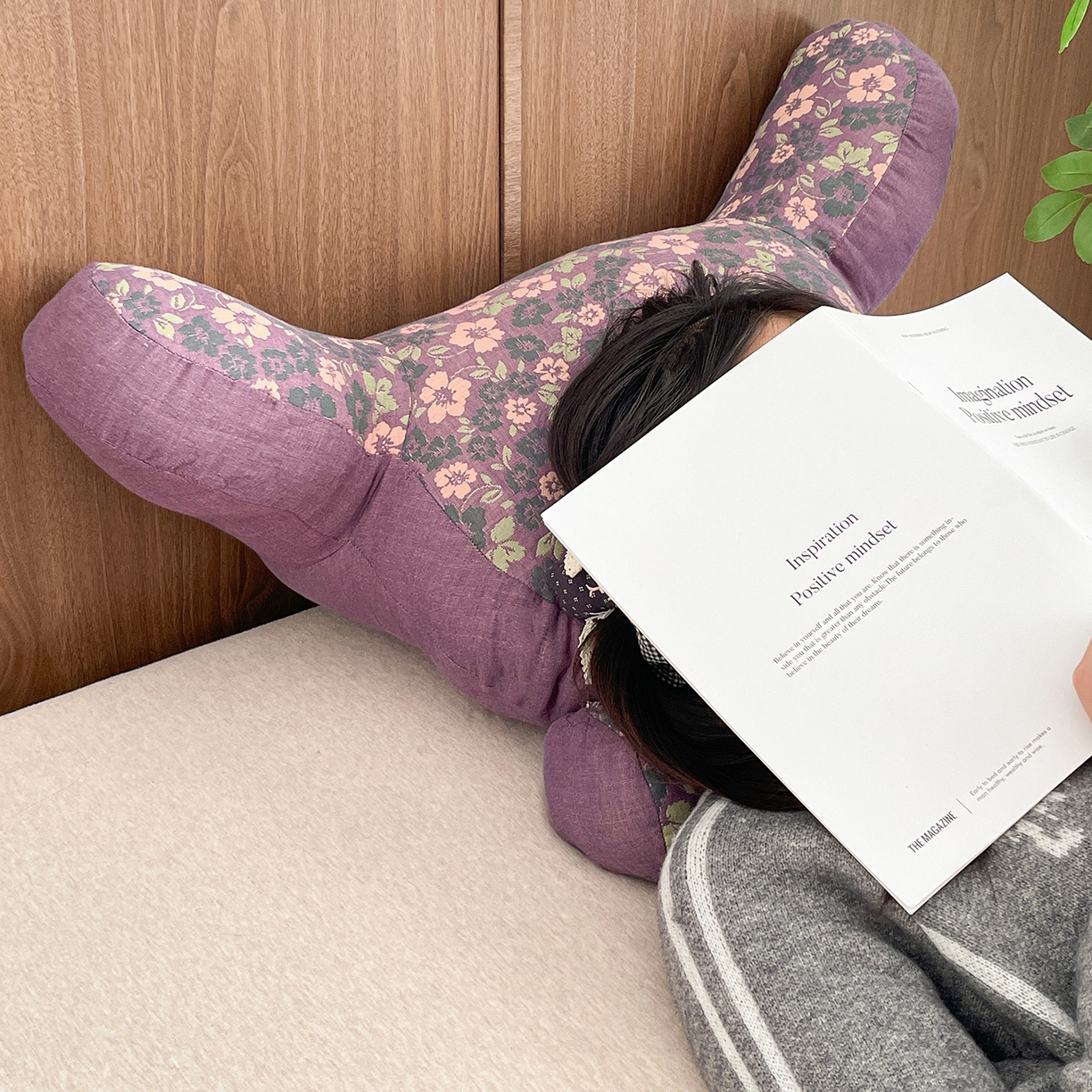 91家纺网 家纺一手货源 找家纺 亦帆枕芯 2025新款全棉多层纱靠背 紫色