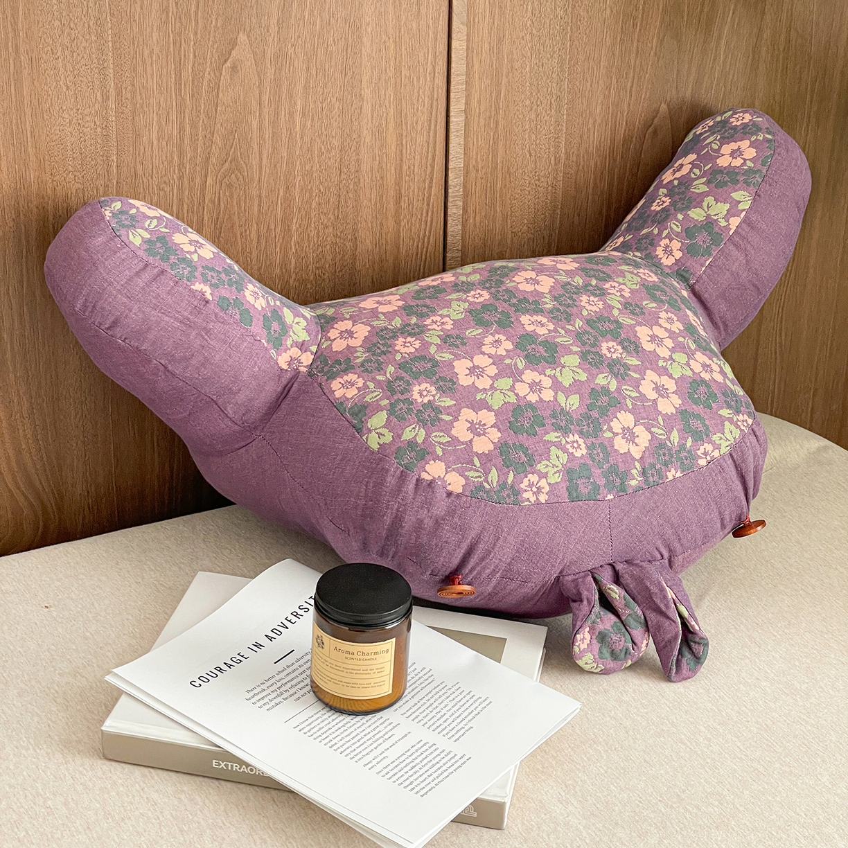 91家纺网 家纺一手货源 找家纺 亦帆枕芯 2025新款全棉多层纱靠背 紫色