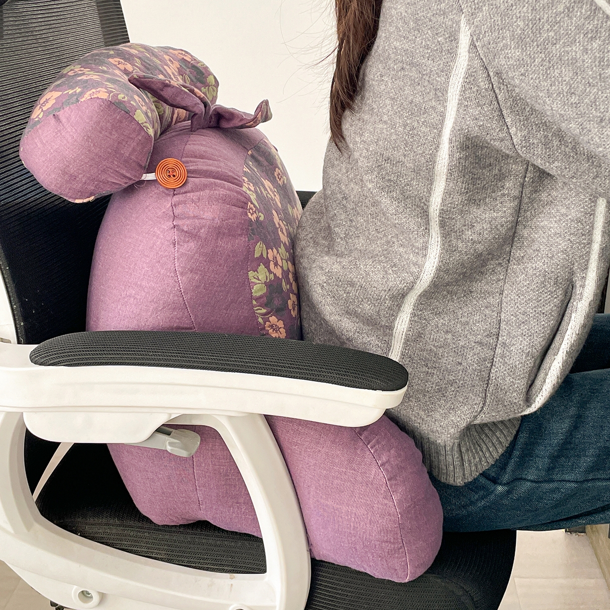 91家纺网 家纺一手货源 找家纺 亦帆枕芯 2025新款全棉多层纱靠背 紫色