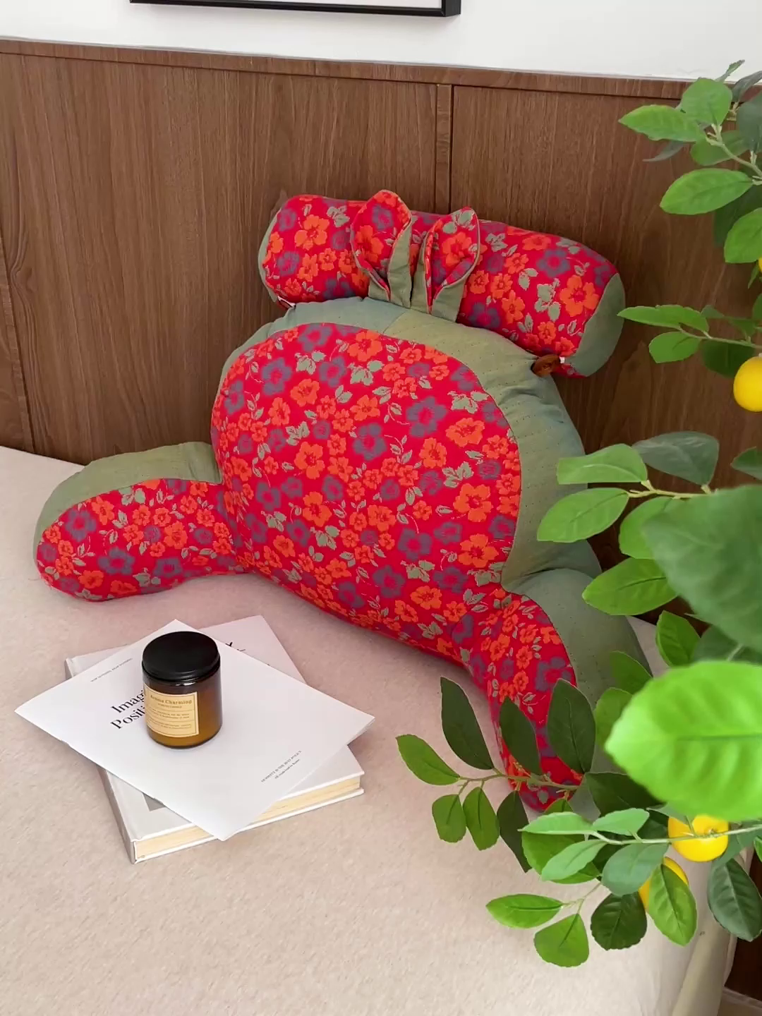 91家纺网 家纺一手货源 找家纺 亦帆枕芯 2025新款全棉多层纱靠背 绿色