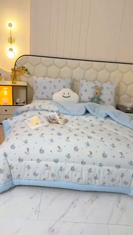 91家纺网 家纺一手货源 找家纺 （总）蔻之羽 （全年现货）2026年新款豆豆被春秋被夏被加厚冬被空调被四季绒被子