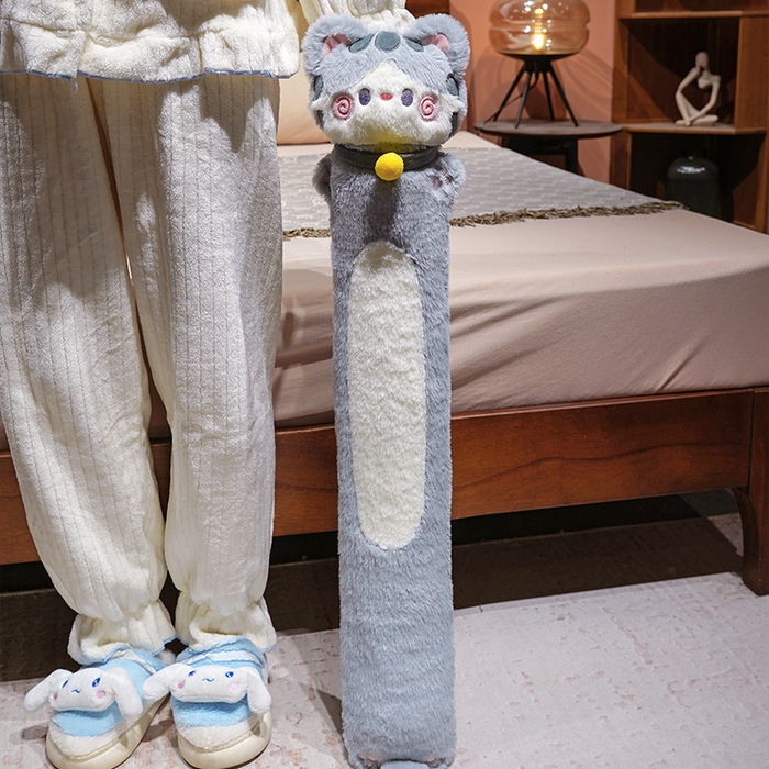 91家纺网 家纺一手货源 找家纺 仟亿莱 2025新款抱抱猫注水长条热水袋 注水灰猫 小号60cm