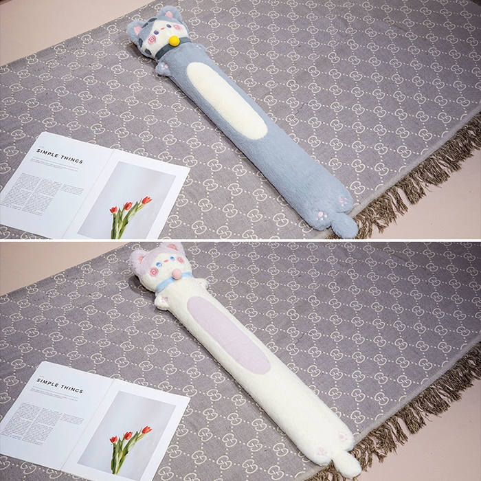 91家纺网 家纺一手货源 找家纺 仟亿莱 2025新款抱抱猫注水长条热水袋 注水灰猫 小号60cm