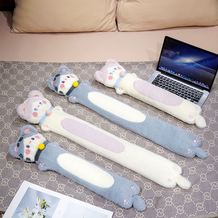 91家纺网 家纺一手货源 找家纺 仟亿莱 2025新款抱抱猫注水长条热水袋 注水灰猫 大号85cm