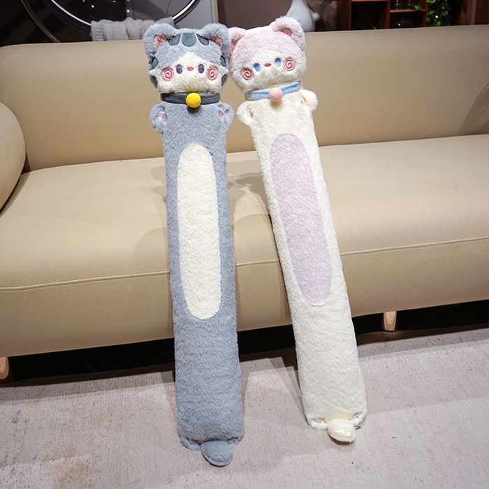 91家纺网 家纺一手货源 找家纺 仟亿莱 2025新款抱抱猫注水长条热水袋 注水奶咖猫 小号60cm