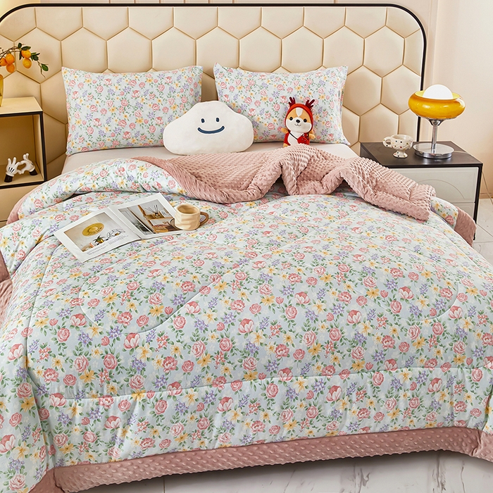 91家纺网 家纺一手货源 找家纺 蔻之羽 2026新款豆豆被夏被春秋被豆豆绒夏被空调被春秋被加厚冬被被子被芯春风里