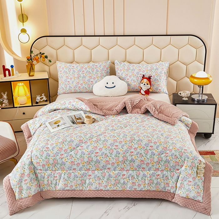 91家纺网 家纺一手货源 找家纺 蔻之羽 2026新款豆豆被夏被春秋被豆豆绒夏被空调被春秋被加厚冬被被子被芯春风里