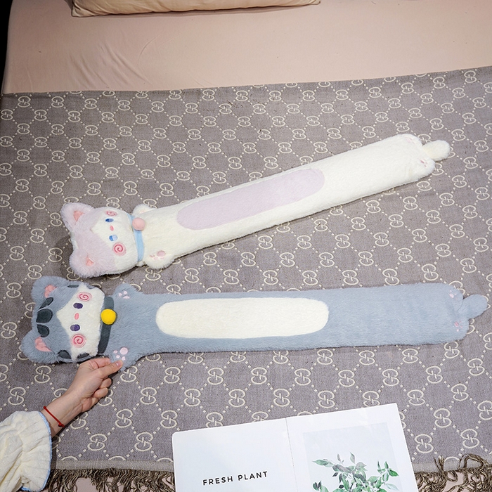 91家纺网 家纺一手货源 找家纺 仟亿莱 2025新款抱抱猫注水长条热水袋 注水奶咖猫 大号85cm