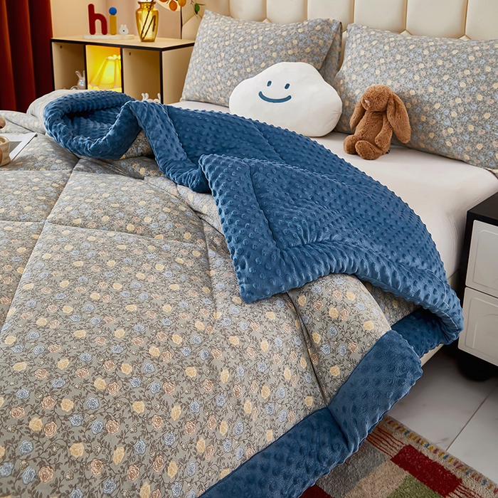 91家纺网 家纺一手货源 找家纺 蔻之羽 2026新款豆豆被夏被春秋被豆豆绒夏被空调被春秋被加厚冬被被子被芯碎花漫野